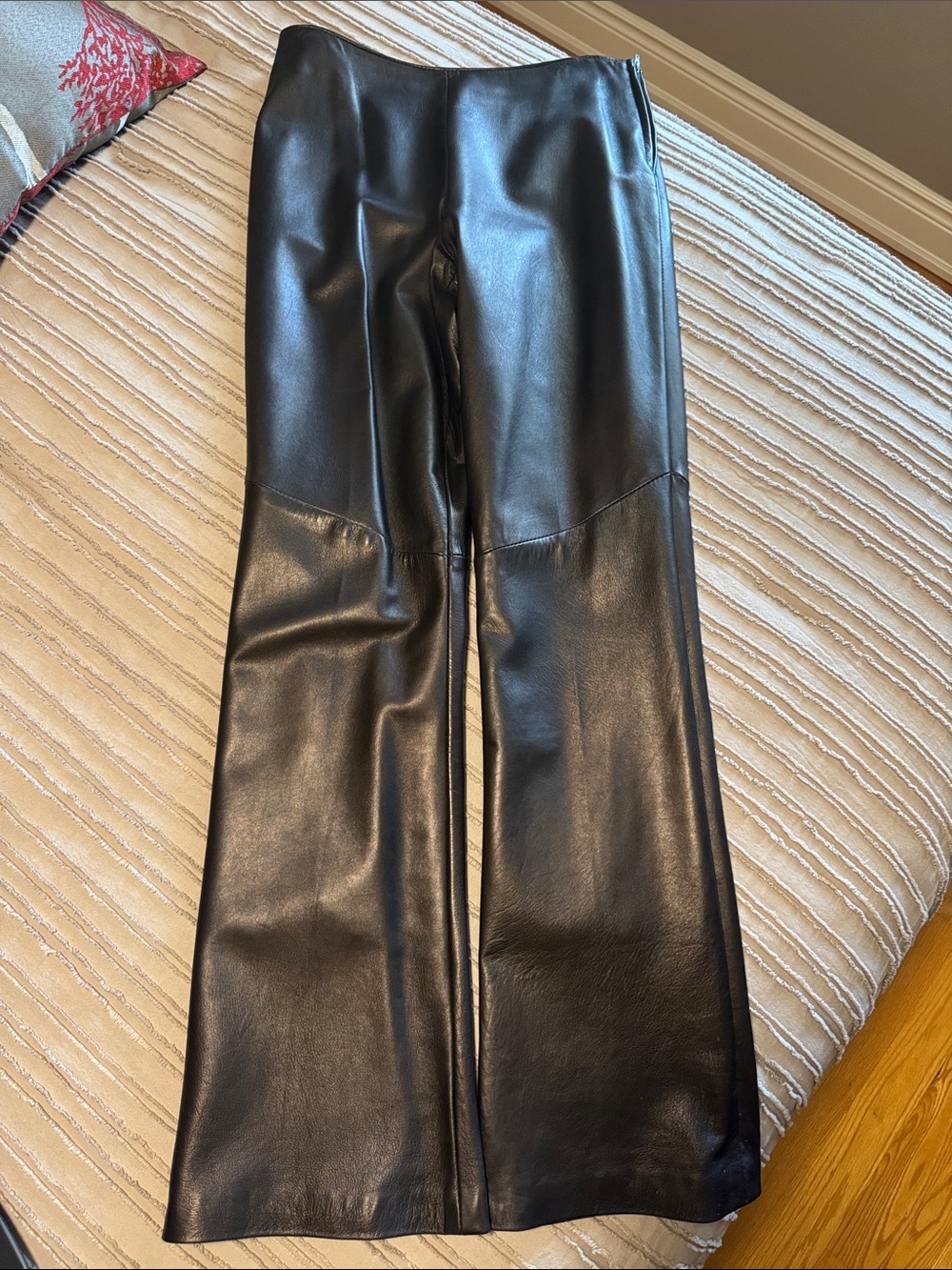 Danier Leather Lamb Skin Flared Bootcut Pants - Picture 1 of 10